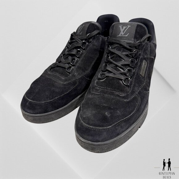 Louis Vuitton LV Trainer Sneakers  Black Suede Mens 9 LV 10.5 US Authentic - Picture 9 of 10